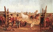 James Walker, Vaqueros roping horses in a corral